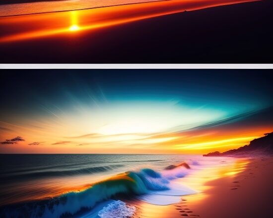 Ai Art Online, Sun, Sunset, Star, Sea, Light