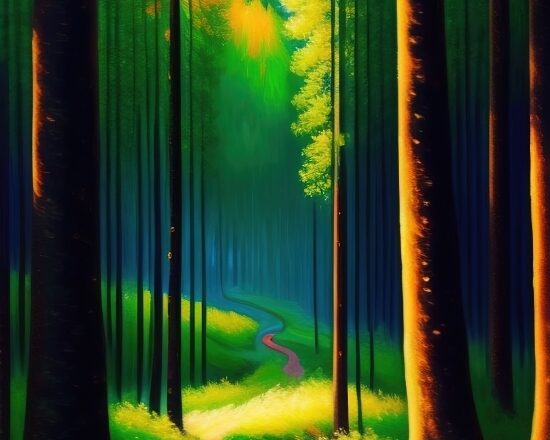 Free Ai Image Art Generator, Colorful, Forest, Aquatic, Light, Landscape