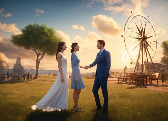 Cloud, Sky, Wedding Dress, Bride, People In Nature, Flash Photography