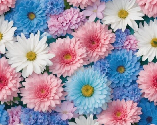 Flower, White, Petal, Blue, Textile, Pink