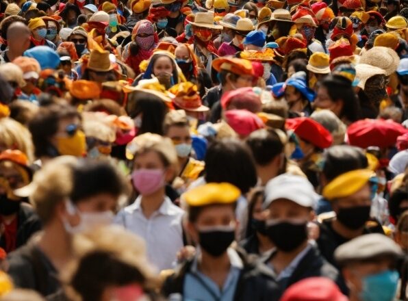 Hair, Photograph, Hat, Yellow, Crowd, Community