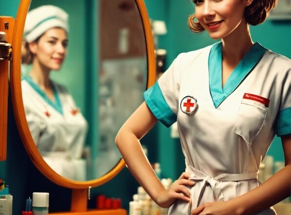 Hairstyle, Mirror, Table, Sleeve, Smile, Gesture