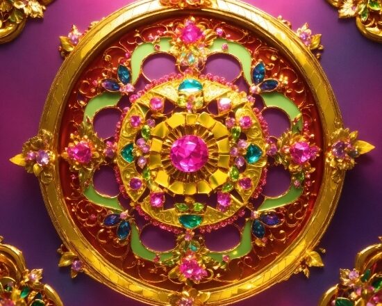 Light, Purple, Gold, Ornament, Art, Magenta