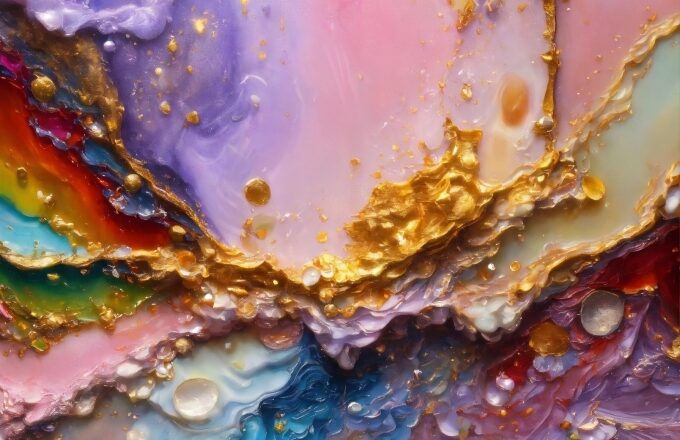 Liquid, Purple, Fluid, Orange, Paint, Art