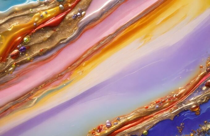 Liquid, Purple, Orange, Paint, Violet, Art