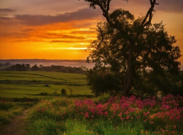 Plant, Sky, Cloud, Flower, Afterglow, Natural Landscape