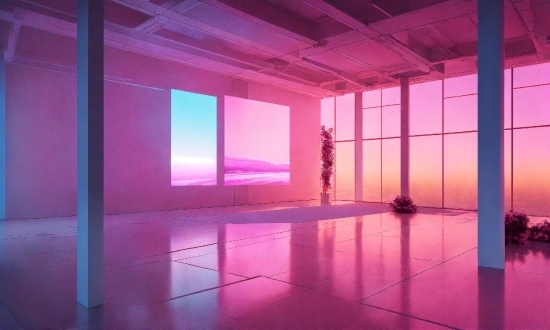 Purple, Architecture, Interior Design, Pink, Floor, Line