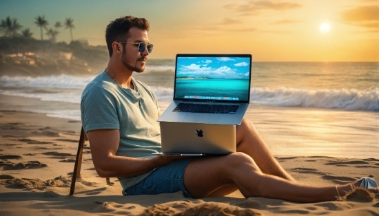 Water, Computer, Sky, Laptop, Personal Computer, Photograph