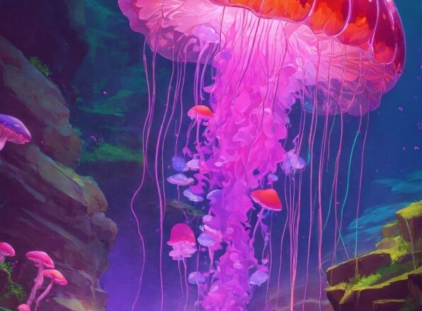 Water, Jellyfish, Light, Marine Invertebrates, Nature, Purple