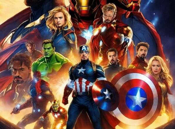 Cartoon, Hulk, Captain America, Iron Man, Shield, Poster