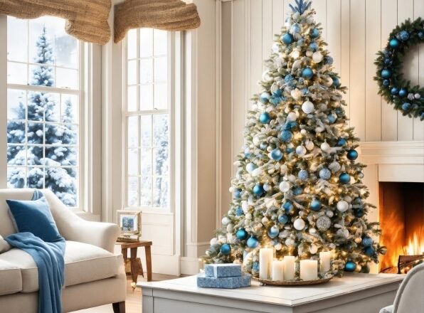 Christmas Tree, Property, Furniture, Plant, Azure, Wood