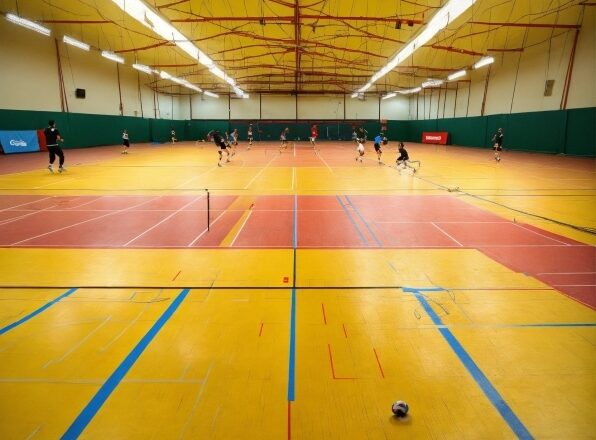 Field House, Orange, Wood, Flooring, Floor, Tints And Shades