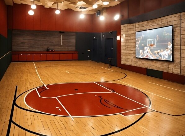 Field House, Wood, Flooring, Floor, Basketball Court, Basketball