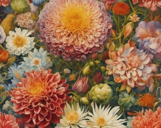 Flower, Plant, Botany, Petal, Textile, Painting