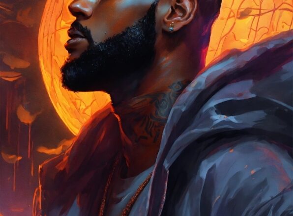 Forehead, Orange, Sleeve, Beard, Art, Event