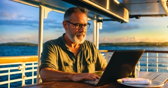 Glasses, Cloud, Computer, Laptop, Personal Computer, Table