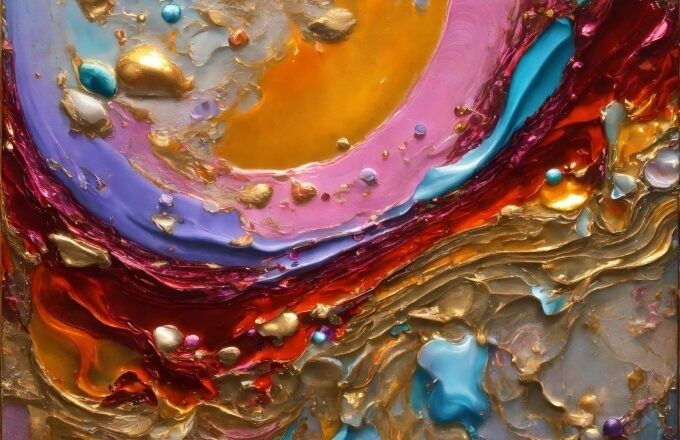 Liquid, Amber, Fluid, Paint, Purple, Art