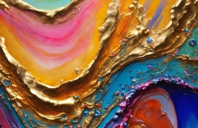 Paint, Liquid, Orange, Body Of Water, Art, Painting