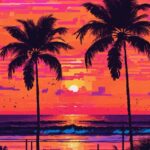 Seascape, Palm, Tropical, Coconut, Sunset, Tree