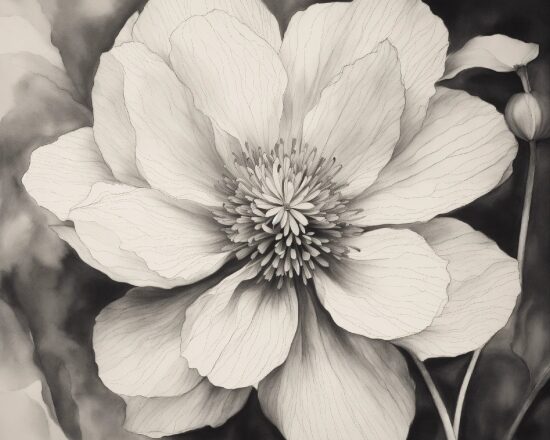 Flower, Plant, Petal, Style, Black-and-white, Monochrome Photography