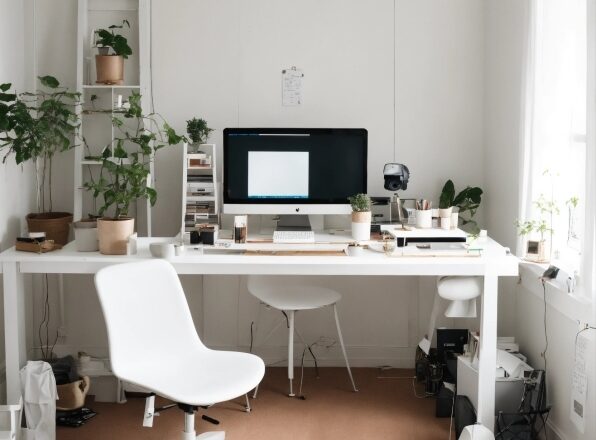 Furniture, Office Chair, Computer, Personal Computer, Computer Monitor, Building