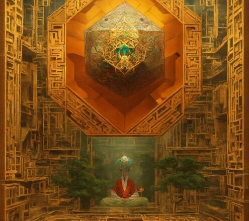 Amber, Temple, Interior Design, Art, Symmetry, Ceiling