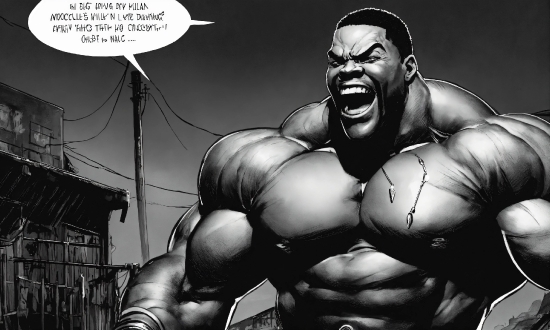 Bodybuilder, Muscle, Black, Cartoon, Combat Sport, Bodybuilding