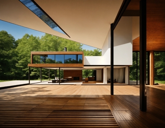 Building, Sky, Plant, Shade, Tree, Wood