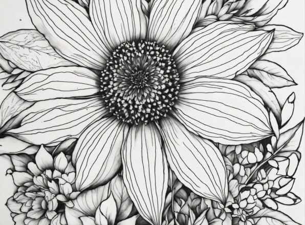 Flower, Plant, Botany, Petal, Black-and-white, Art