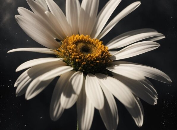 Flower, Plant, Sky, Petal, Black-and-white, Sunlight