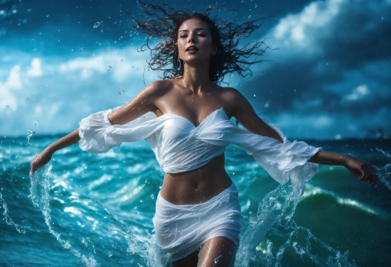 Hair, Water, Sky, Cloud, Hand, People In Nature