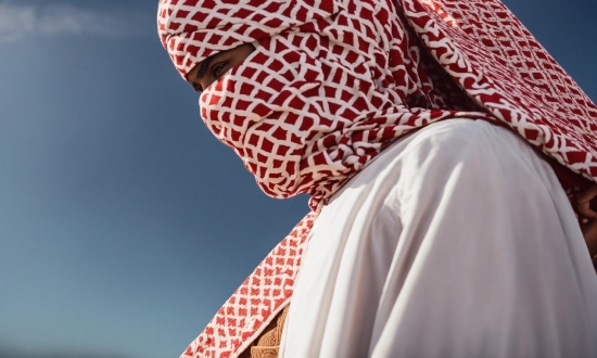 Outerwear, Sleeve, Headgear, Turban, Sky, Magenta