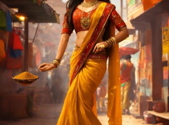 Sari, Temple, Dress, Sky, Happy, Fashion Design