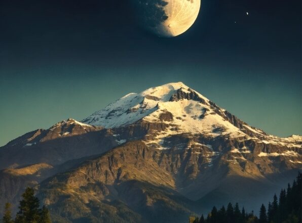 Sky, Atmosphere, Mountain, Moon, Ecoregion, Light