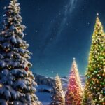 Sky, Christmas Tree, Plant, Snow, Light, Nature