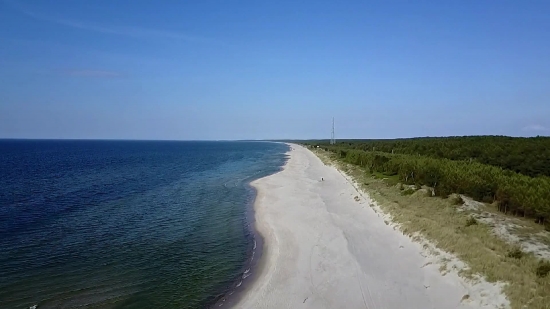 Free Film Clips, Shoreline, Barrier, Beach, Sandbar, Ocean