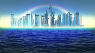 Free Hd Video Stock Footage, City, Sky, Water, Skyline, Reflection