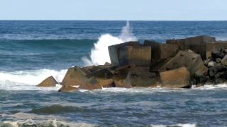 Free Historical Stock Footage, Breakwater, Barrier, Obstruction, Sea, Ocean