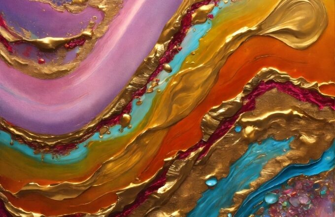 Colorfulness, Purple, Orange, Liquid, Art, Aqua