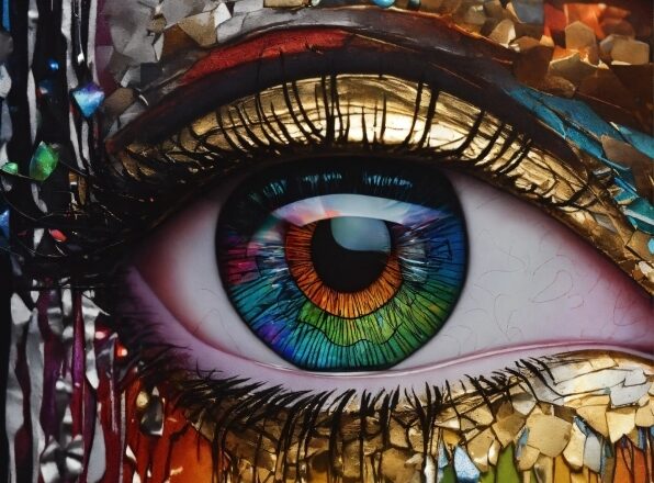 Eye, Eyelash, Human Body, Feather, Art, Glass