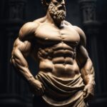 Fire Free Stock Footage, Macho, Statue, Bodybuilder, Man, Male