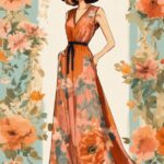 Flower, One-piece Garment, Plant, Dress, Orange, Textile