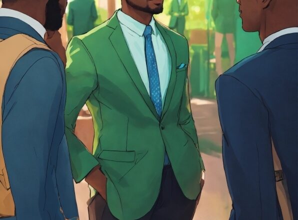 Green, Sleeve, Standing, Gesture, Interaction, Blazer