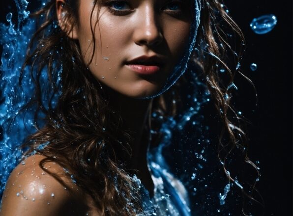 Hair, Lip, Water, Blue, Azure, Flash Photography