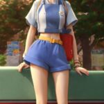 Joint, Hairstyle, Shorts, Azure, Fashion, Orange