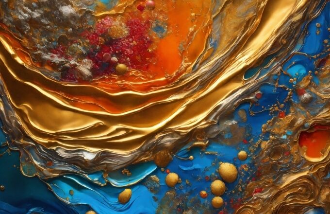 Liquid, Paint, Fluid, Orange, Body Of Water, Painting