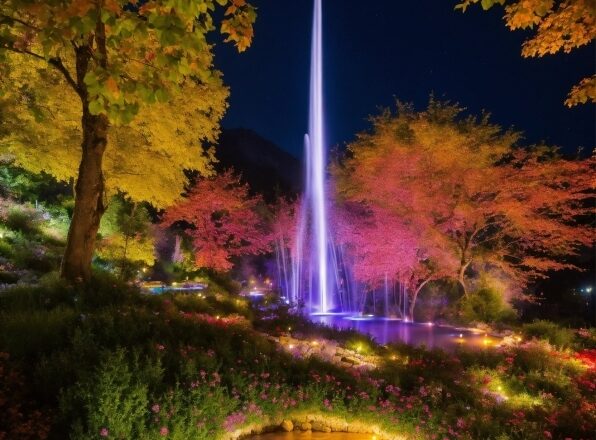 Plant, Water, Light, Natural Landscape, Nature, Fountain