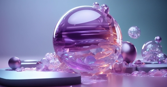 Purple, Paperweight, Violet, Pink, Glass, Magenta