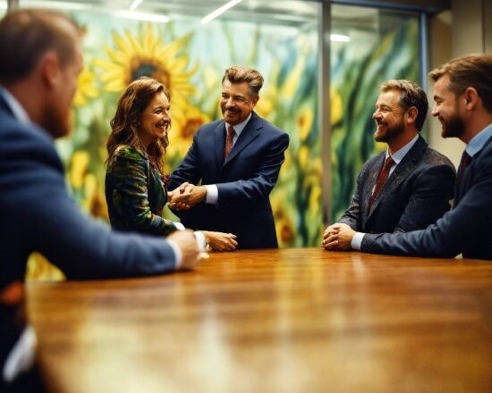 Smile, Coat, Table, Gesture, Suit, Tie