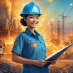 Smile, Hard Hat, Workwear, Helmet, Sky, Gesture